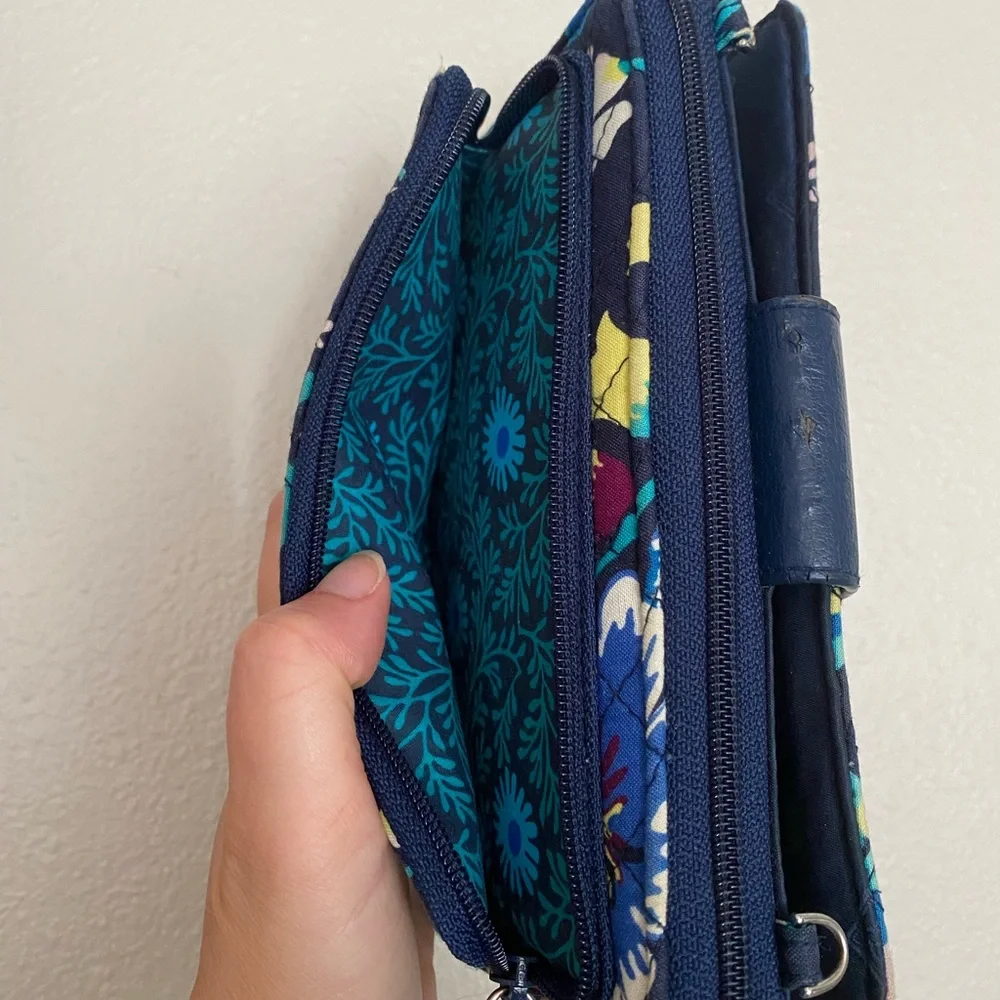 Vera Bradley Floral Quilted Navy Wallet